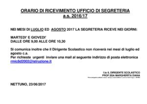 AVVISO RICEVIMENTO LUGLIO AGOSTO 2017-1